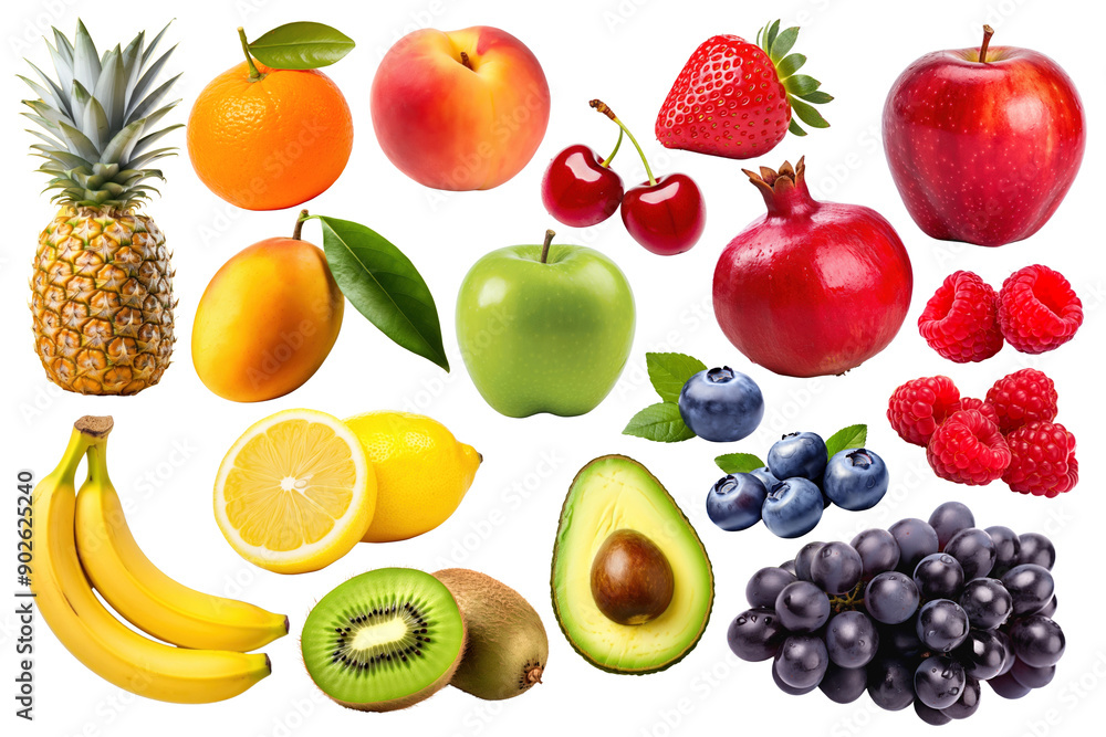 Various fruits png cut out set Various fruits png cut out set