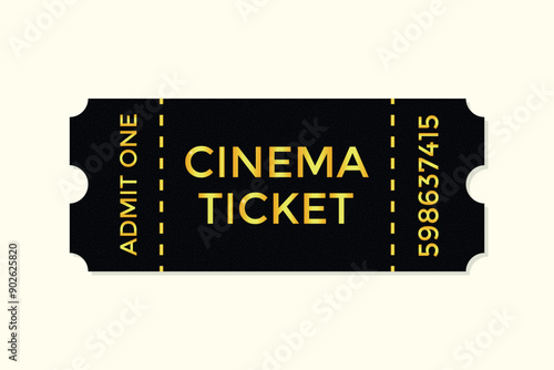 Golden cinema ticket admit one