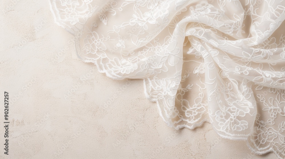 Delicate lace handkerchief, perfectly arranged on an isolated background with a focus on texture and ample text space Delicate lace handkerchief, perfectly arranged on an isolated background with a focus on texture and ample text space