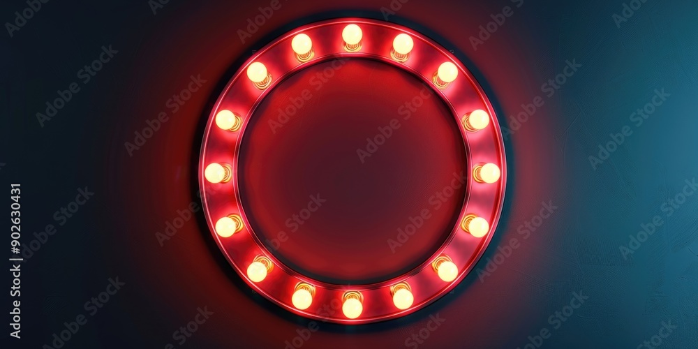 A red lighted circle with a black background A red lighted circle with a black background