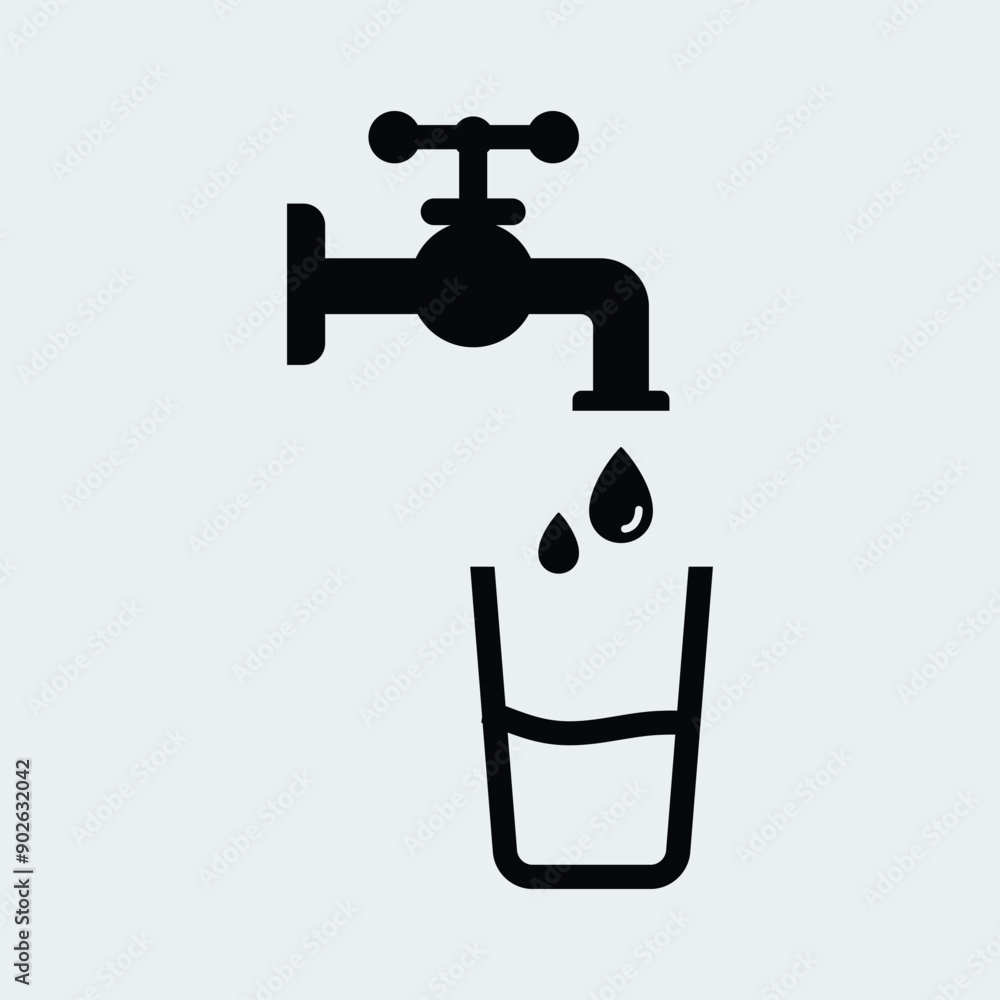 Potable water, Tap water icon vector design Potable water, Tap water icon vector design