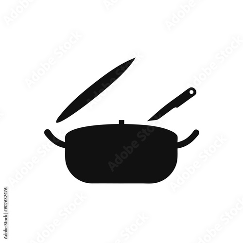 pan vector silhouette isolated white background 