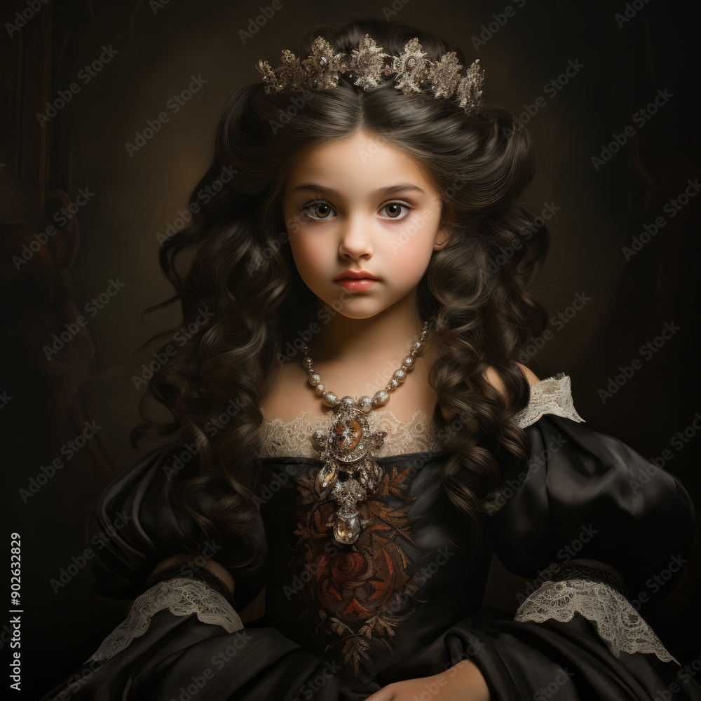 Fototapeta premium classic princess portrait in Baroque style