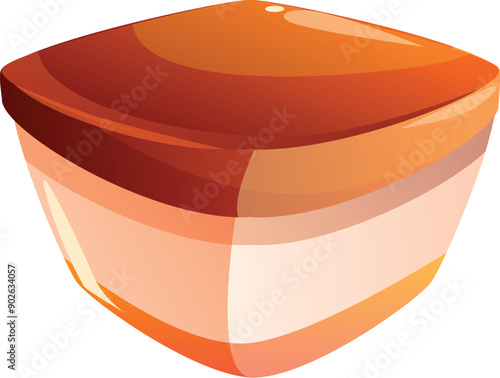 Square plastic container with brown lid, ideal for storing leftovers or packing lunch