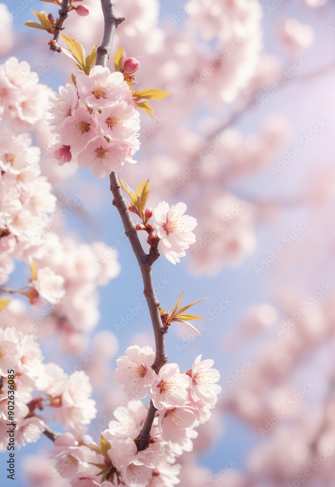 Sakura. Branches with pink flowers on a plain background for publications. Sakura. Branches with pink flowers on a plain background for publications.