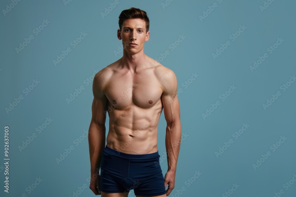 athletic man Model in color Underwear Showcases Isolated on solid color background athletic man Model in color Underwear Showcases Isolated on solid color background