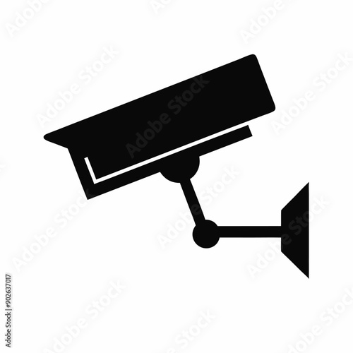 security camera vector silhouette isolated white background