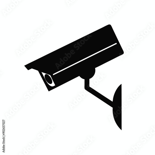 security camera vector silhouette isolated white background