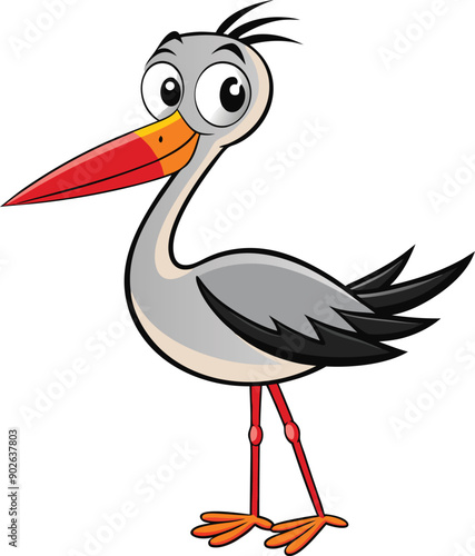 A vector Drawing of a stork