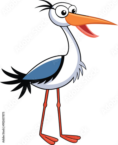 A vector Drawing of a stork