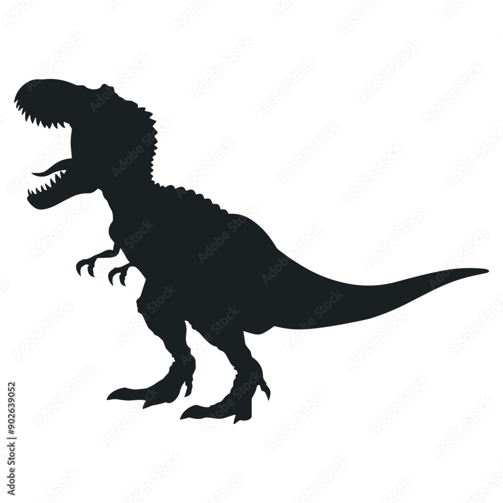 Silhouette of a Tyrannosaurus Rex dinosaur. Silhouette of a Tyrannosaurus Rex dinosaur.
