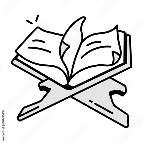 A hand drawn icon of holy book 

