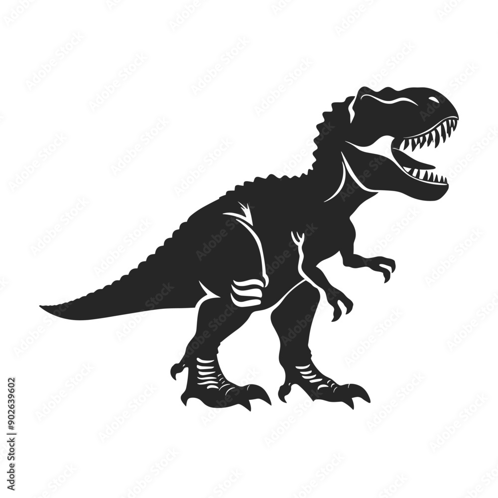 Silhouette of a Tyrannosaurus Rex dinosaur. Silhouette of a Tyrannosaurus Rex dinosaur.