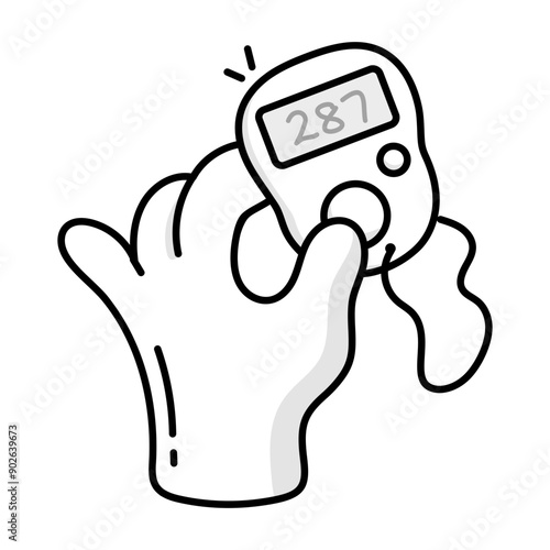 A hand drawn icon of digital counter 

