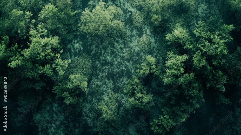 Dense Green Forest Canopy from Above - Perfect for Nature and Adventure Themes Dense Green Forest Canopy from Above - Perfect for Nature and Adventure Themes