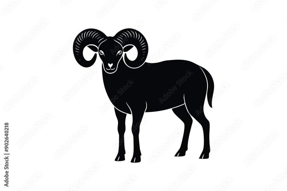 Bighorn sheep vector artwork illustration Bighorn sheep vector artwork illustration