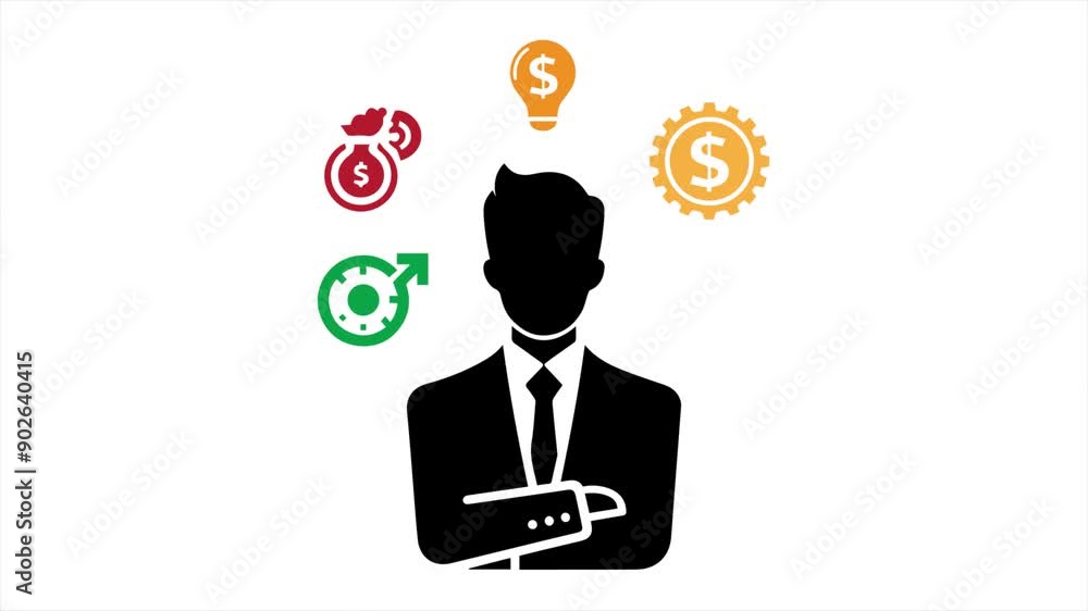 business man hand with idea, money, finance management business man hand with idea, money, finance management
