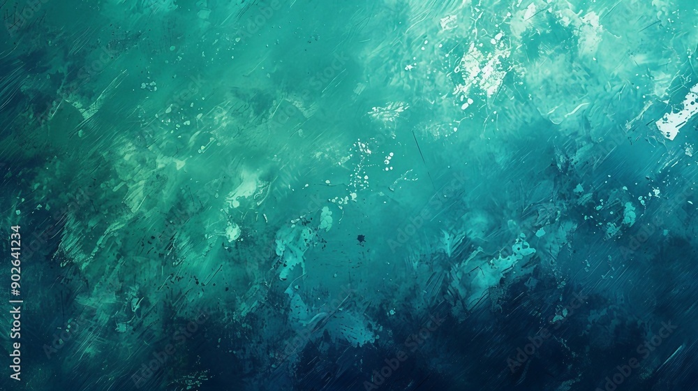 Obraz premium Abstract Blue and Green Textured Background with Brush Strokes. Generative AI