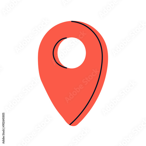GPS, Map pointer, location mark, pin point of place, location pin or navigation mark, pin point, location marker, landmark for map sticker, place mark, indicator, navigation flat vector illustration.	