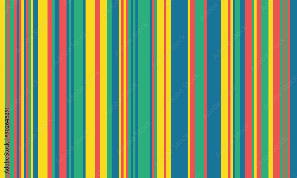 Obraz premium Pattern of vertical stripes, colorful thin and thick lines. Irregular stripe background, vector seamless texture. Abstract striped geometric design in bright colors.