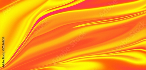 Abstract background, smooth waves of bright orange color