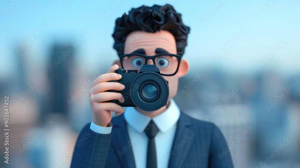 Stylish Photographer Capturing Urban Cityscape with in Modern Office Setting Professional Man in Suit Taking Picture with Equipment and Tripod in City Backdrop Stylish Photographer Capturing Urban Cityscape with in Modern Office Setting Professional Man in Suit Taking Picture with Equipment and Tripod in City Backdrop