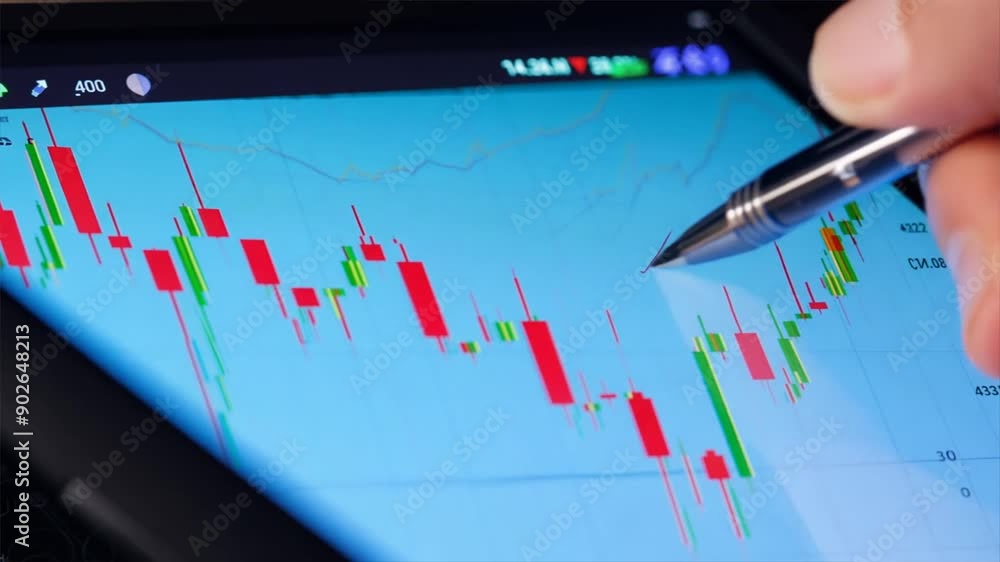 Stock market chart and graphs with financial data and growth analysis Stock market chart and graphs with financial data and growth analysis