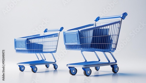 empty shopping cart with copy space