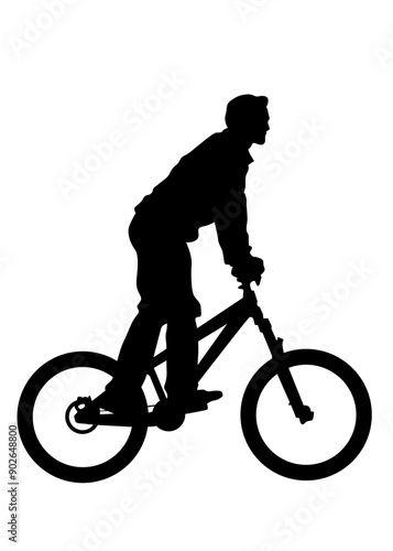 Sport people whit bike on white background