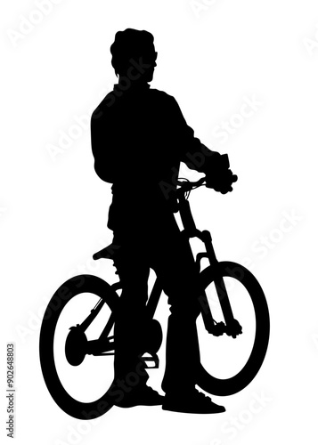 Sport people whit bike on white background