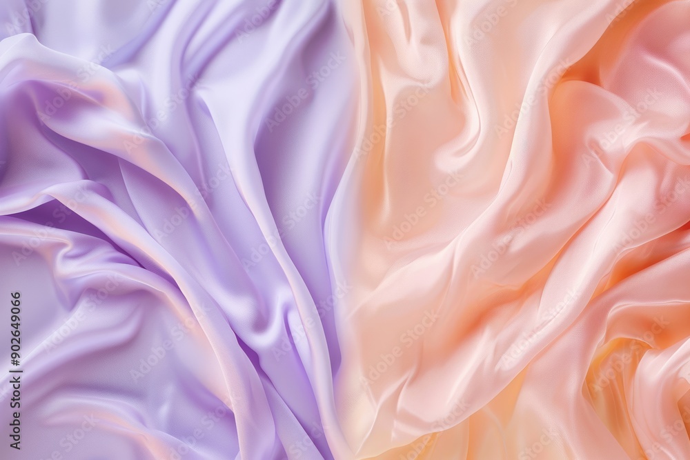 Fototapeta premium Draped silk fabrics in soft pastel hues