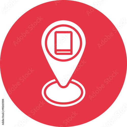 Pin glyph circle icon