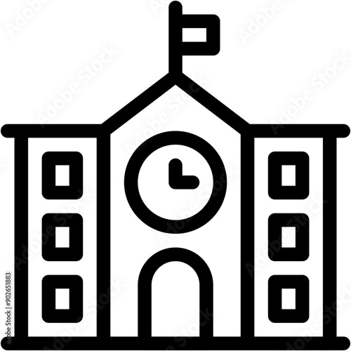 Vector Icon School, Classroom, Buildings, Campus, Monuments