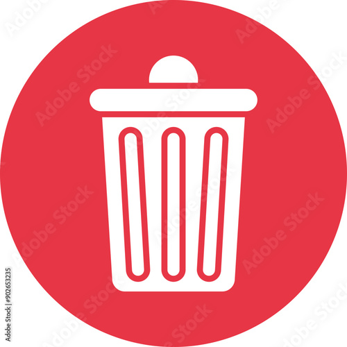 Trash glyph circle icon