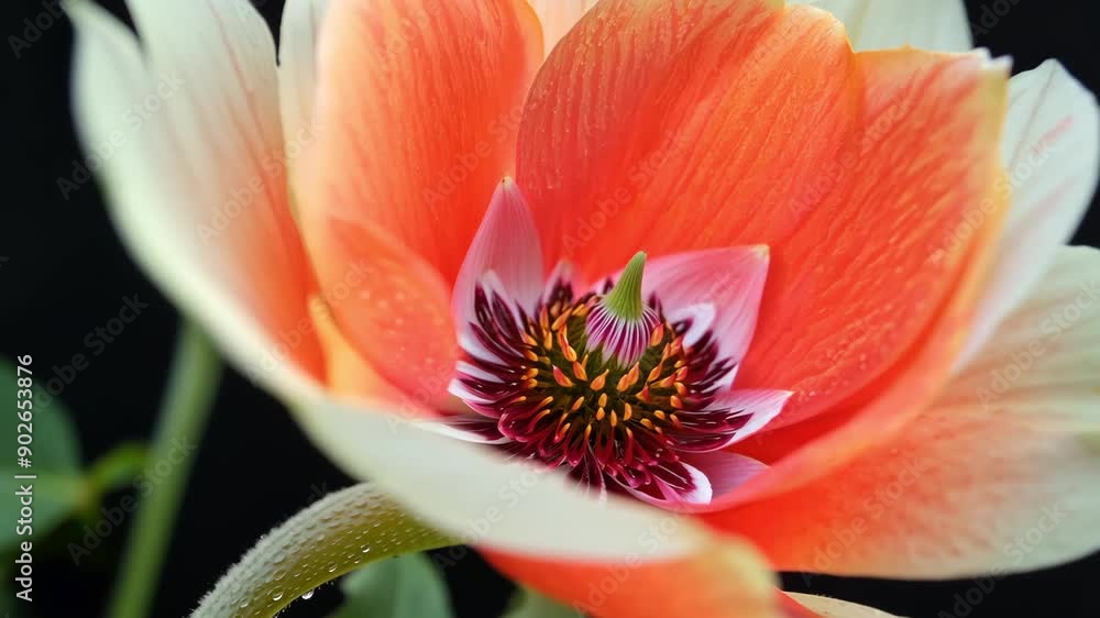 Orange flower with dark center 4k video Orange flower with dark center 4k video