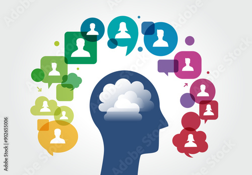 Discuter de réseau social conversation