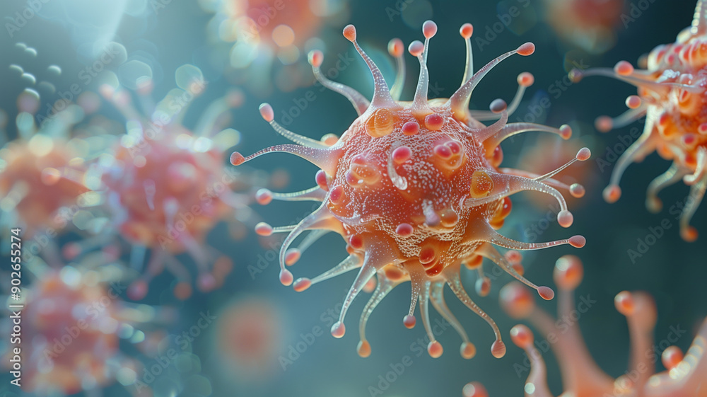 Microscopic View of Virus Particles Microscopic View of Virus Particles