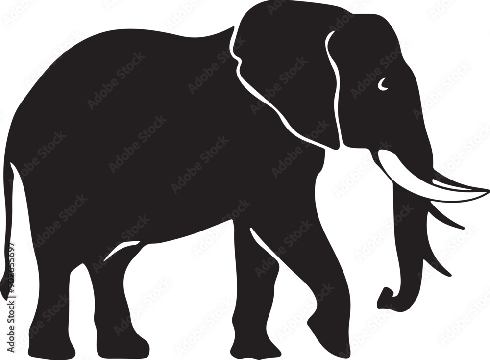 An Elephant shilhouette Illustration vector . An Elephant shilhouette Illustration vector .