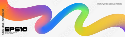 Wavy shape with Colorful Gradient. Vector illustration.	