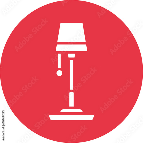 Lamp glyph circle icon
