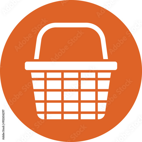 Basket glyph circle icon