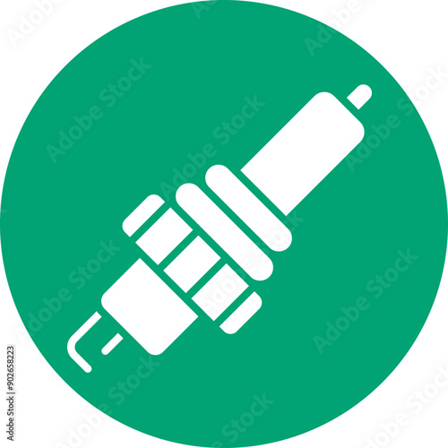 Spark Plug glyph circle icon