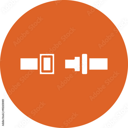 Seat Belt glyph circle icon