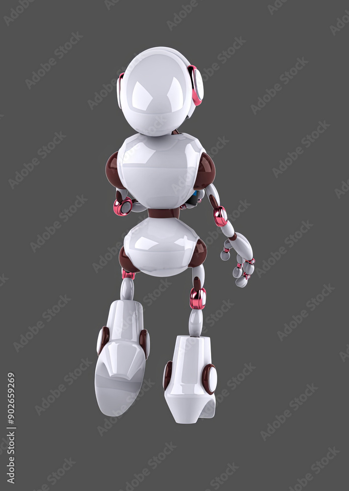 Fun 3D robot walking and using a smartphone Fun 3D robot walking and using a smartphone