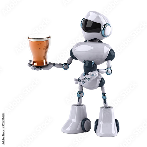 Fun 3d cartoon robot illustration