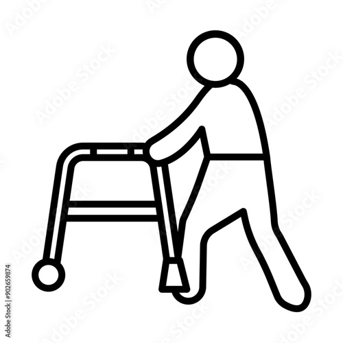 Gait Training line icon