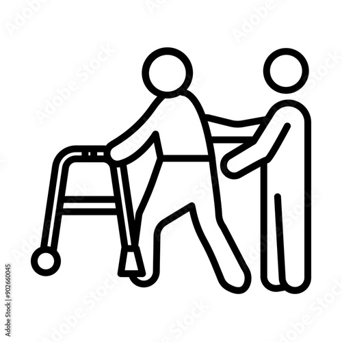 Geriatric Physiotherapy line icon