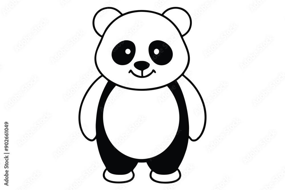 Naklejka premium Panda line art illustration Design Concepts
