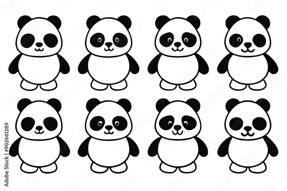 Fototapeta premium Panda line art illustration Design Concepts