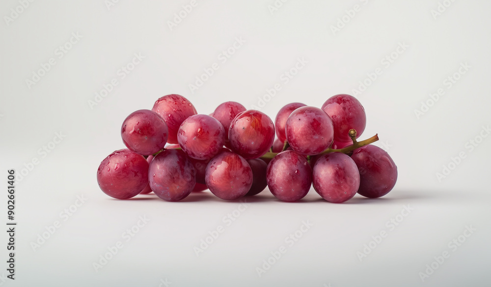 Fresh Red Grapes on Clean White Background Fresh Red Grapes on Clean White Background